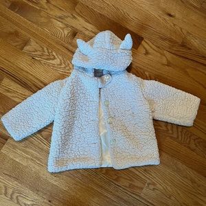 White lamb jacket with satin lining